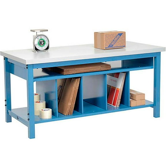 Global Industrial 412464 Packing Workbench with Lower Shelf Kit - Laminate Square Edge - 60 x 36 in.