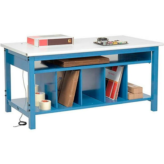 Global Industrial 412474 Packing Workbench with Lower Shelf Kit - ESD Safety Edge - 60 x 36 in.