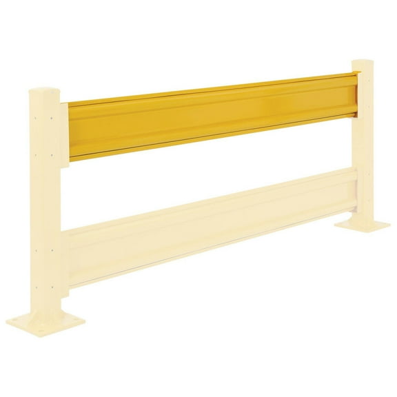 Global Industrial 436727-R-7 Protective Rail Barrier, Yellow - 7 ft. Rail