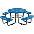 thumbnail image 1 of Global Industrial 46" Expanded Metal Round Picnic Table, Blue, 1 of 7