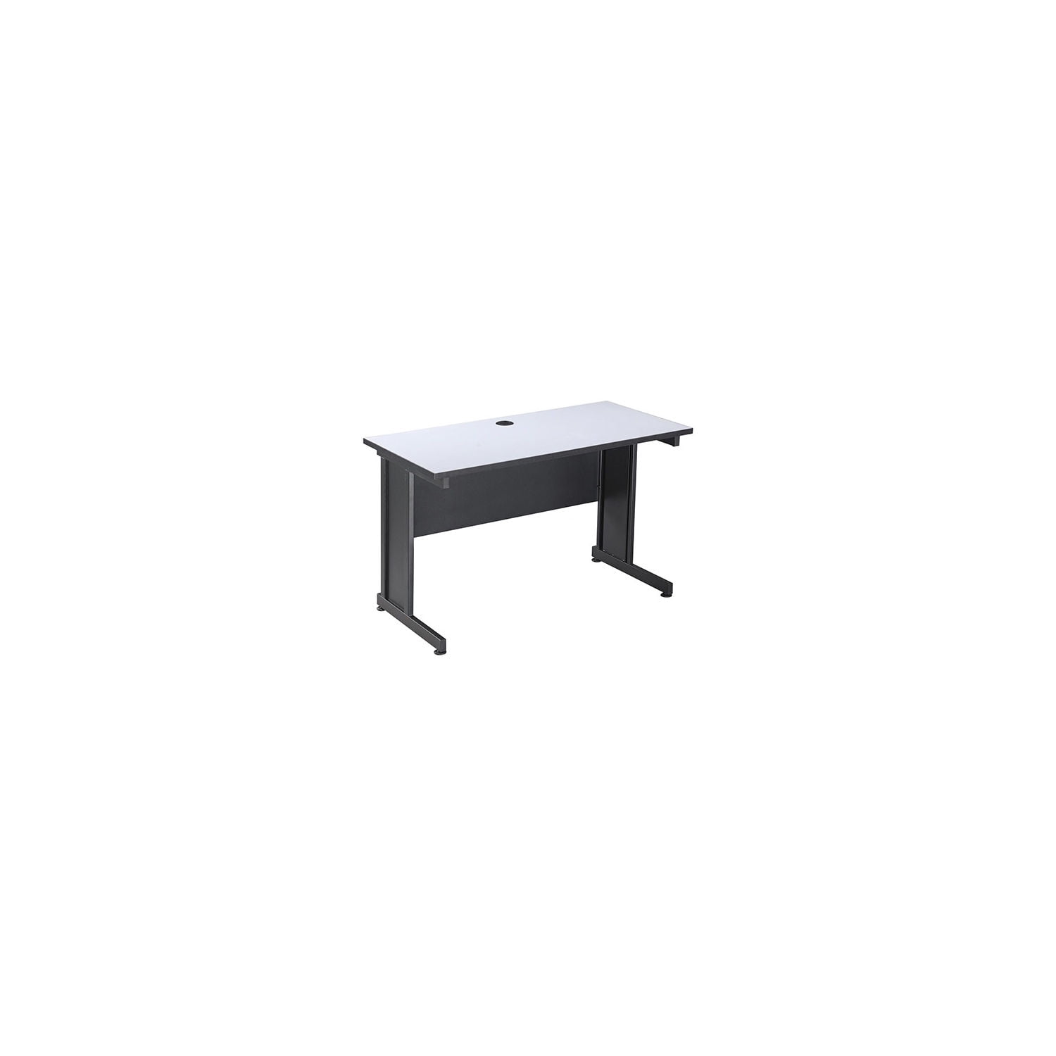 Gray and Black Steel Frame Office Desk with Laminate Top