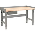 thumbnail image 1 of Global Industrial  48 x 36 in. Adjustable Height Workbench with Drawer, Maple Square Edge Top - Gray, 1 of 1