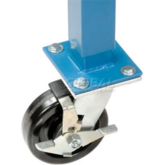 Global Industrial 493534BL Caster Kit for Heavy Duty Tubular Leg Production Workbench - Blue