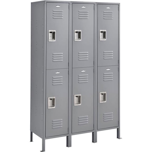 Global Industrial 493664GY Infinity 2-Tier 6 Door Locker - 45 x 18 x 78 in. - Gray - Assembled