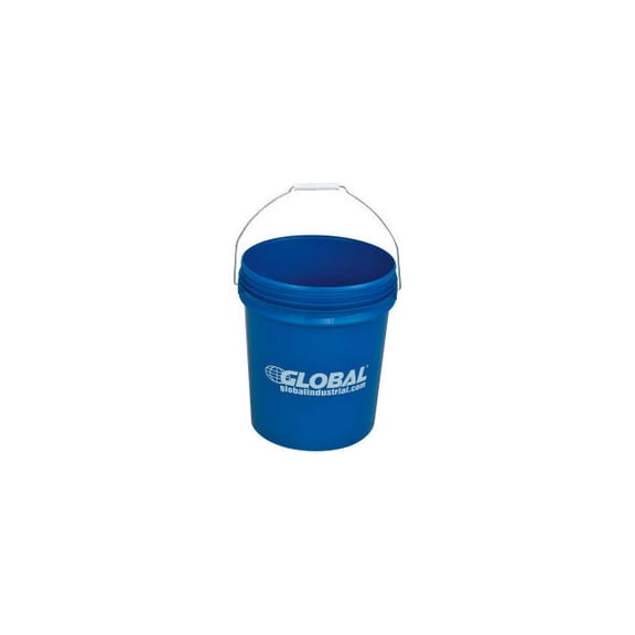 Global Industrial 5 Gallon Open Head Plastic Pail with Steel Handle - Blue