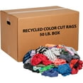 thumbnail image 1 of Global Industrial 50 Lb. Box Recycled Cut Rags, Mixed Colors, 1 of 3