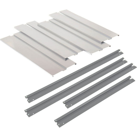 Global Industrial 581082GY 48 x 24 in. Additional Level High Capacity Rack with Steel Deck, Gray