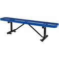 thumbnail image 1 of Global Industrial 6'L Flat Outdoor Bench, Expanded Metal, Blue, 1 of 7