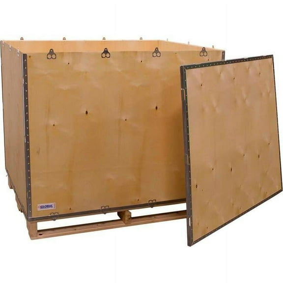 Global Industrial 6-Panel Shipping Crate with Lid & Pallet - 48 x 40 x 42 in.