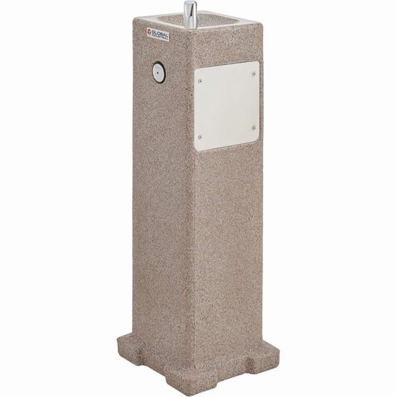 Global Industrial 603603F Outdoor Pedestal Drinking Fountain with Filter - Rotocast Granite