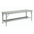thumbnail image 1 of Global Industrial 606763 120 x 28 in. Heavy-Duty Extra Long Folding Assembly Workbench, Gray, 1 of 4