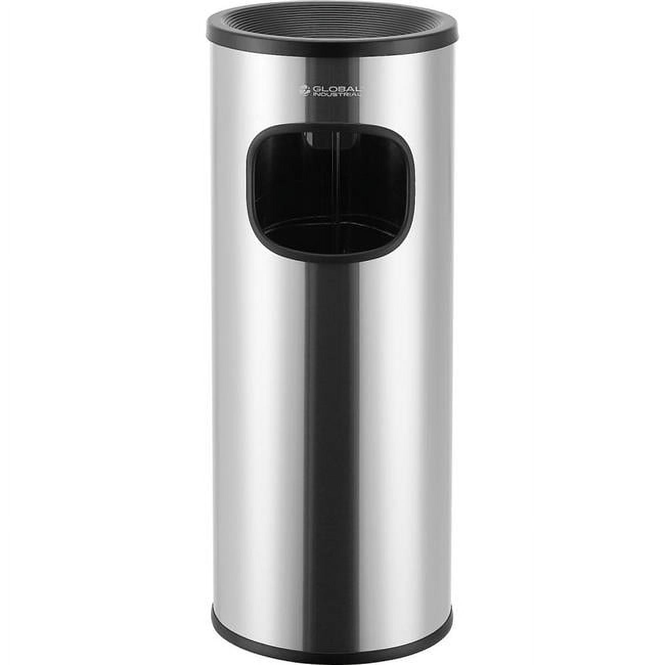 Matte Stainless Steel 3-Gallon Ashtray Trash Can