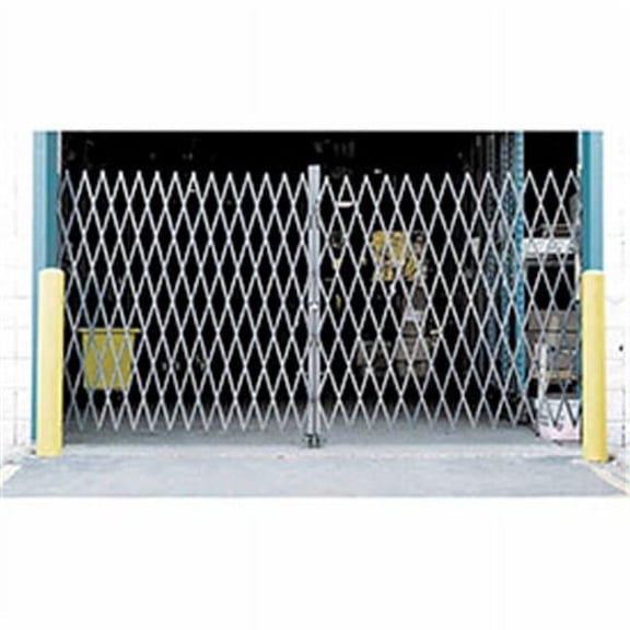 Global Industrial 620465 8 x 6.5 ft. Double Folding Security Gate, Gray
