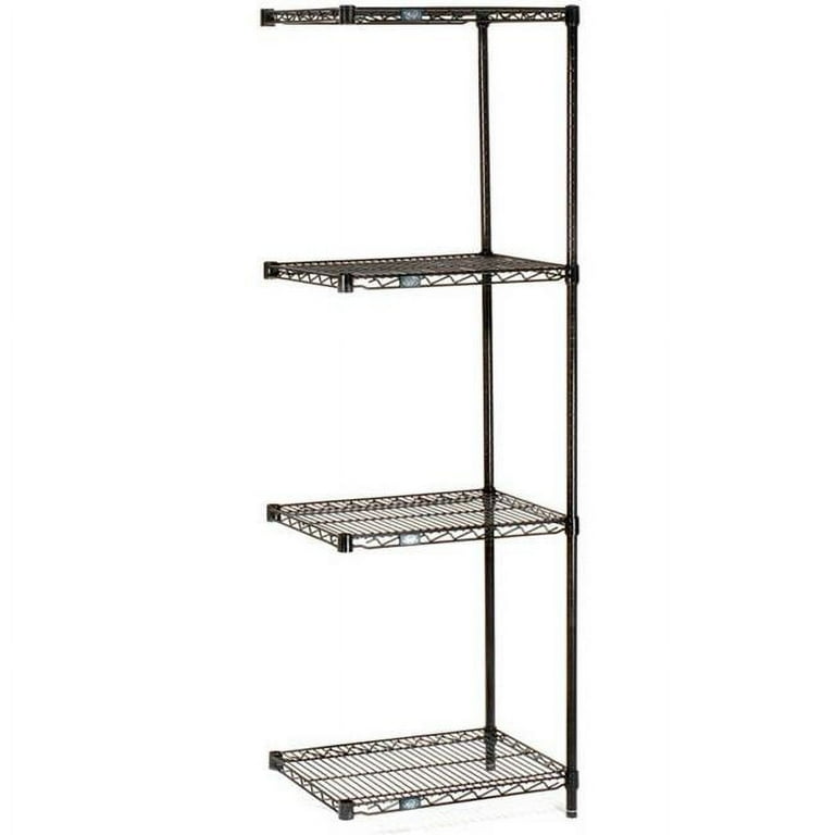Global Industrial 63 x 60 x 18 in. Nexel Black Epoxy Add On Unit 5 Tier Wire Shelving