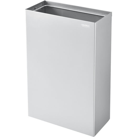 Global Industrial Stainless Steel Wall Mount Trash Can 11 Gallon