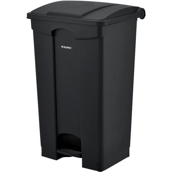 Global Industrial Plastic Rectangular Step On Trash Can 23 Gallon Black