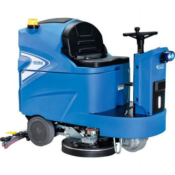 Global Industrial 641750 40 in. Auto Ride-On Floor Scrubber with Cleaning Path