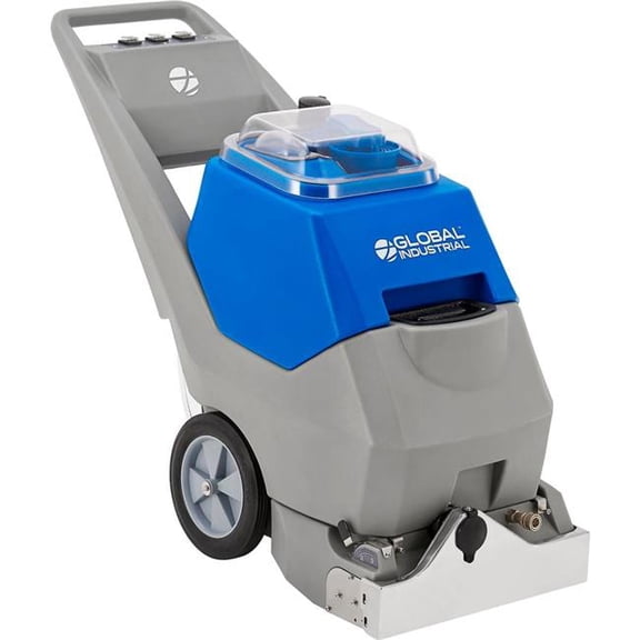 Global Industrial 641845 Self-Contained Carpet Extractor - 18 in. Cleaning - 9.3 gal - Blue & Gray