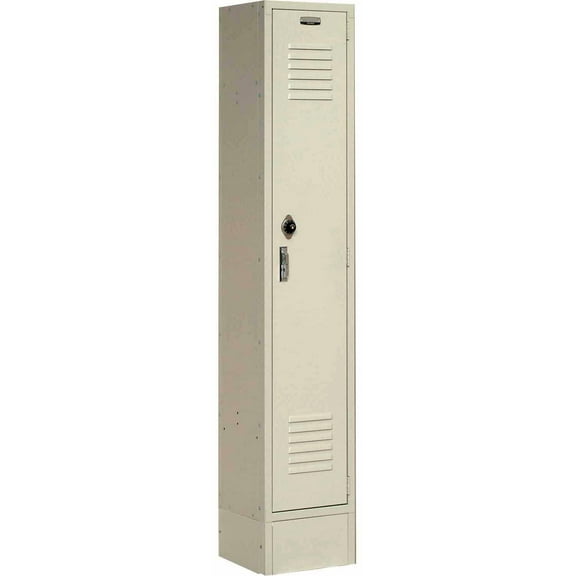 Global Industrial Single Tier Locker, 12"W x 18"D x 78"H, 1 Door, Unassembled, Tan
