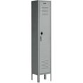 thumbnail image 1 of Global Industrial Single Tier Locker, 12"W x 18"D x 78"H, 1 Door, Unassembled, Gray, 1 of 6