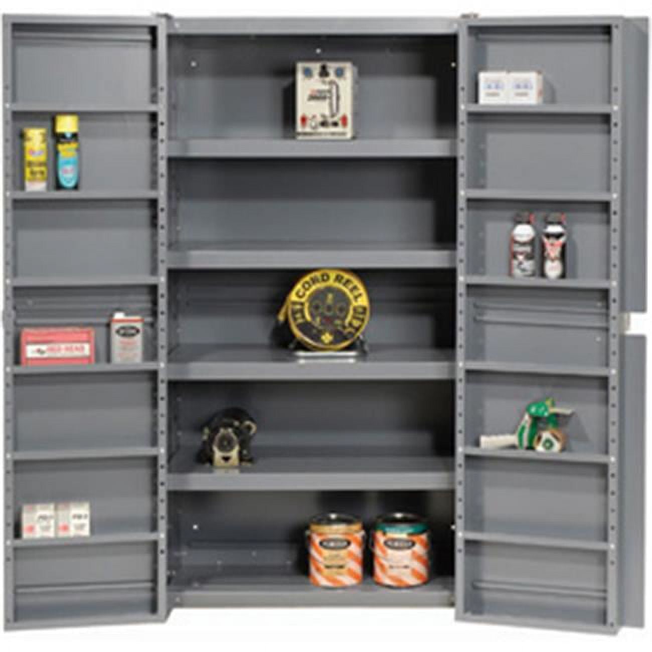 Gray Lockable Steel Cabinet with Adjustable Shelving