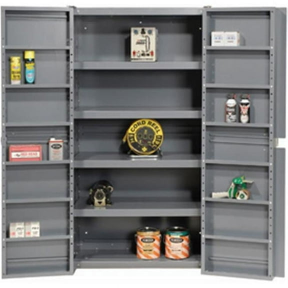 Global Industrial 662142 38 x 24 x 72 in. Storage Cabinet with Shelving in Doors & Interior Assembled, Gray