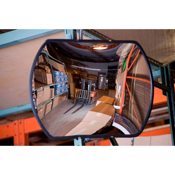 Global Industrial Roundtangular Acrylic Convex Mirror Indoor 20""x30""160 degree