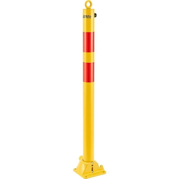Global Industrial 670755 Collapsible Bollard 2.5 in. Diameter 35.5 in. Extended Height, Yellow