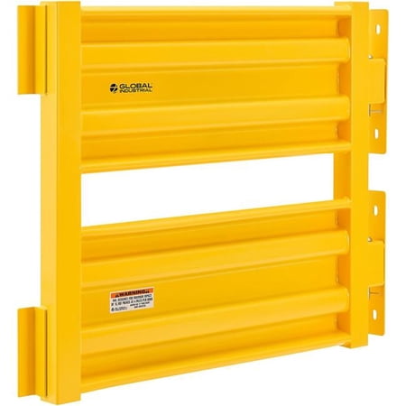 Global Industrial 670831 Self-Closing 3 Rib Guard Rail Safety Gate - Yellow - Post Mount