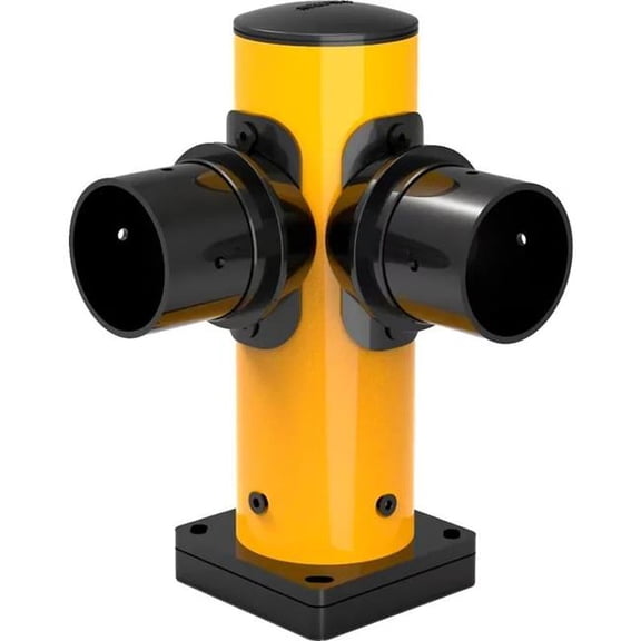 Global Industrial 670882 Corner Post for Plastic Guard Rails - 18 in. - Yellow