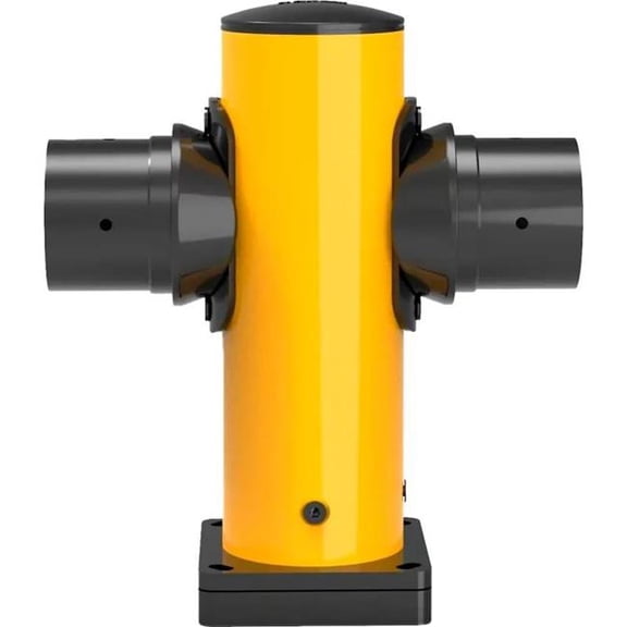 Global Industrial 670883 Middle Post for Plastic Guard Rails - 18 in. - Yellow