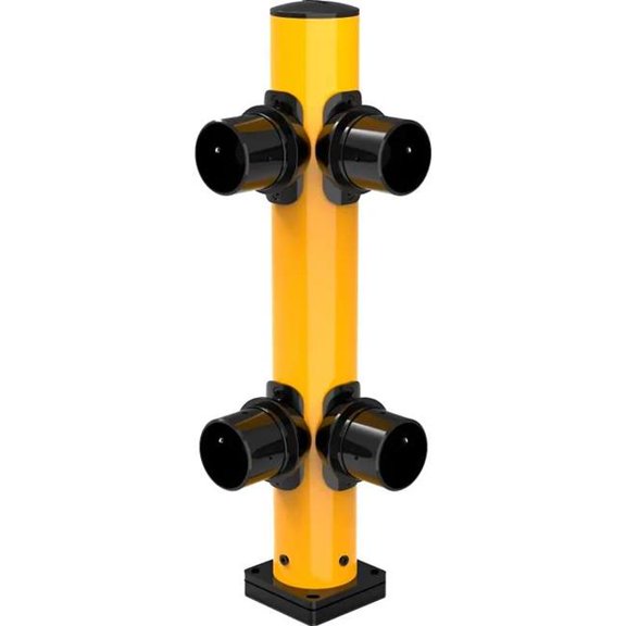 Global Industrial 670885 Corner Post for Plastic Guard Rails - 42 in. - Yellow