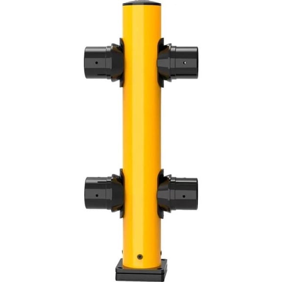 Global Industrial 670886 Middle Post for Plastic Guard Rails - 42 in. - Yellow