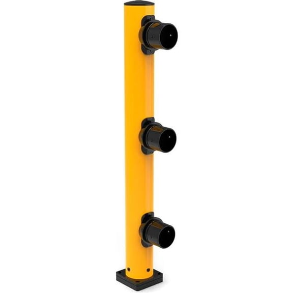 Global Industrial 670887 End Post for Plastic Guard Rails - 60 in. - Yellow
