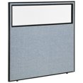 thumbnail image 1 of 60-1/4"W x 60"H Office Partition Panel with Partial Window, Blue, 1 of 4