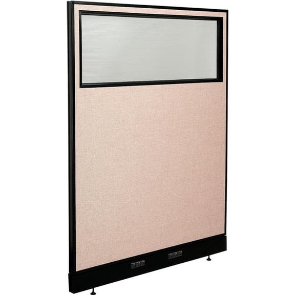 Global Industrial 694708WETN Interion Electric Office Partition Panel with Partial Window - 48.25 x 64 in. - Tan
