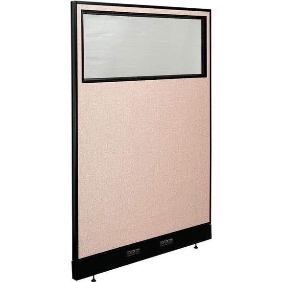 Global Industrial 694712WETN Interion Electric Office Partition Panel with Partial Window - 48.25 x 76 in. - Tan