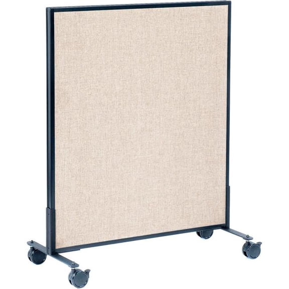 Global Industrial 694955MTN Interion Mobile Office Partition Panel - 36.25 x 45 in. - Tan