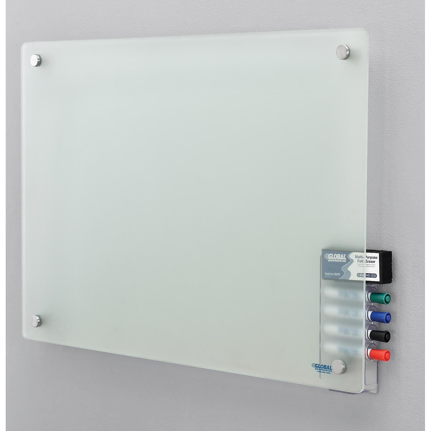 Frosted Glass Dry-Erase Board Set – 40x30 Inch Non-Magnetic Board With Marker Tray