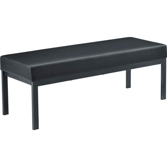Global Industrial 695732 Interion Synthetic Leather Reception Bench - Black