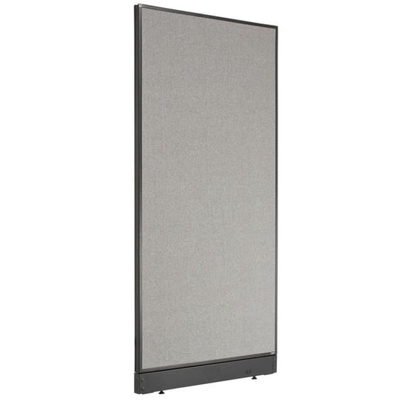 Global Industrial 695788PGY Interion Office Partition Panel with Pass-Thru Cable - 36.25 x 100 in. - Gray