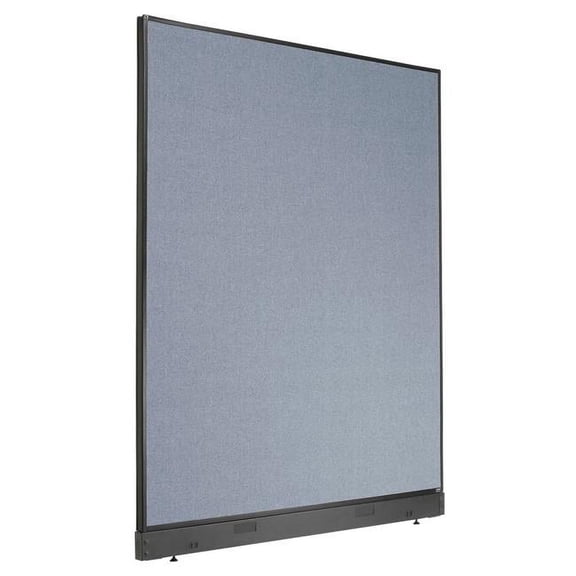 Global Industrial 695790NBL Interion Non-Electric Office Partition Panel with Raceway - 60.25 x 100 in. - Blue