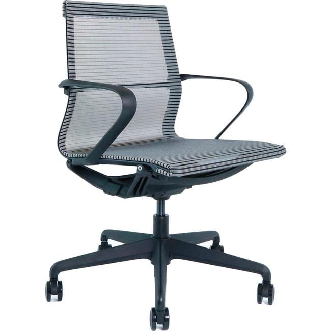 Gray Mesh Mid-Back Task Chair with Fixed Arms