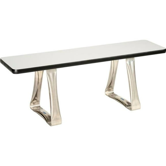 Global Industrial 695976T Locker Room Bench - Laminate with Steel Trapezoid Legs - Silver - 48 x 12 x 17 in.