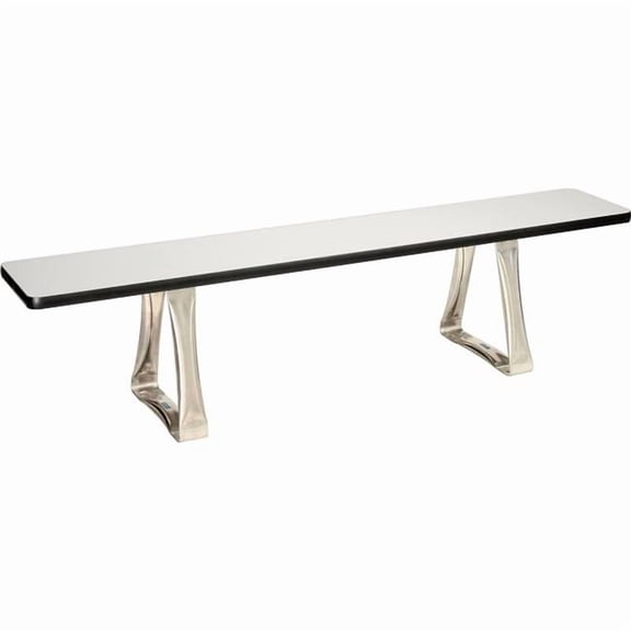 Global Industrial 695977T Locker Room Bench - Laminate with Steel Trapezoid Legs - Silver - 60 x 12 x 17 in.