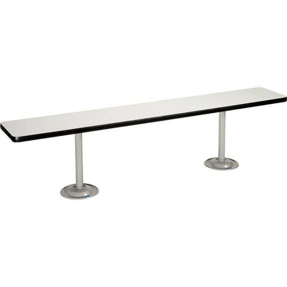 Global Industrial 695978S Locker Room Bench - Laminate with Steel Tube Pedestal Legs - Silver - 72 x 12 x 17 in.