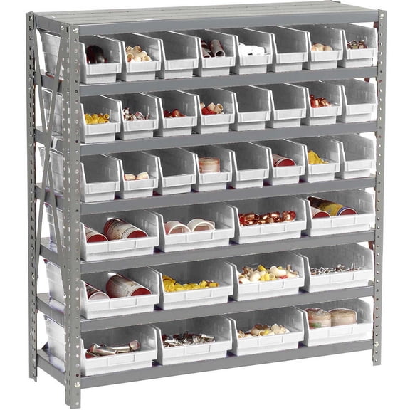Global Industrial 7-Tiers Steel 36"W x 12"D x 39"H Storage Shelf Unit, Gray