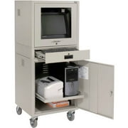 Mobile Security Computer Cabinet, Gray, 24-1/2W x 22-1/2D x 60-3/8H