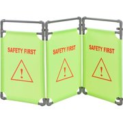 Global Industrial 708548EN Safety First Folding Fabric Barrier, English - Lime Green