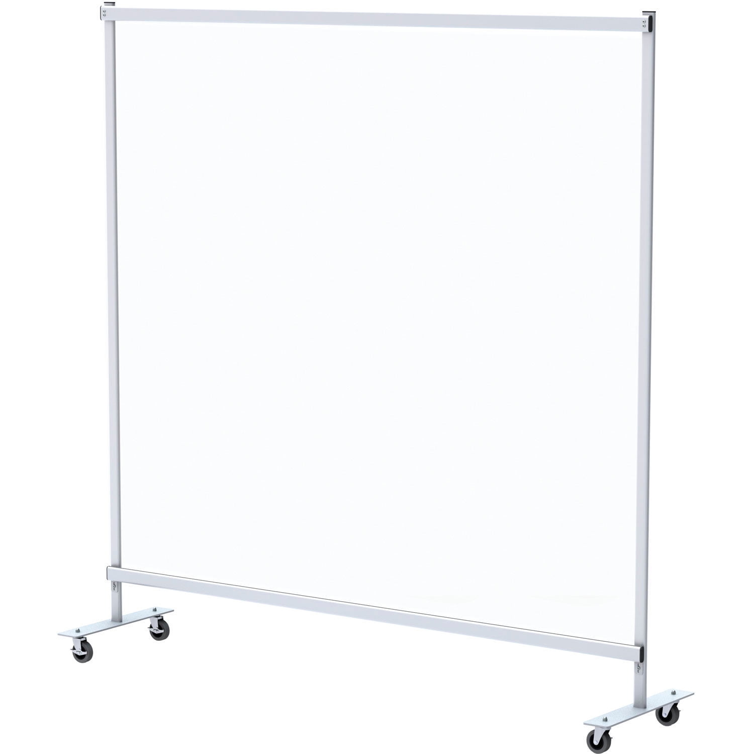 72" Clear Vinyl Room Divider with Steel Frame and Casters